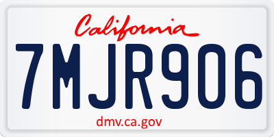 CA license plate 7MJR906
