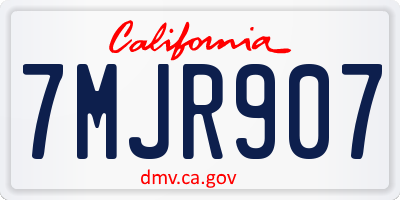 CA license plate 7MJR907