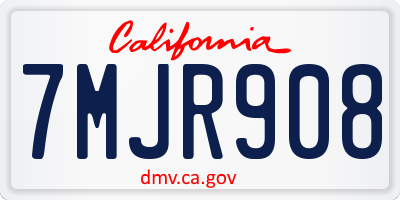 CA license plate 7MJR908