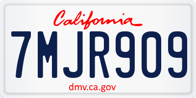 CA license plate 7MJR909