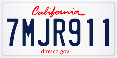 CA license plate 7MJR911