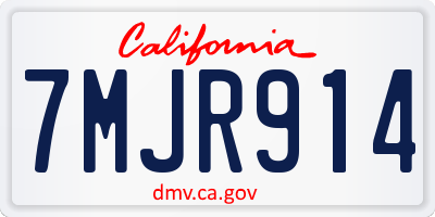 CA license plate 7MJR914