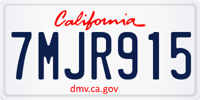 CA license plate 7MJR915