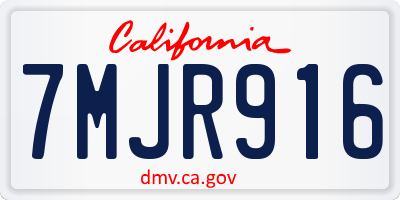 CA license plate 7MJR916