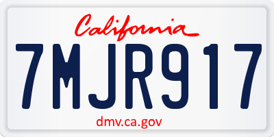 CA license plate 7MJR917