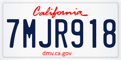 CA license plate 7MJR918