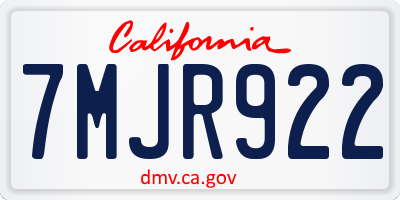 CA license plate 7MJR922