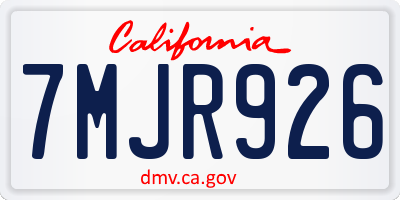 CA license plate 7MJR926