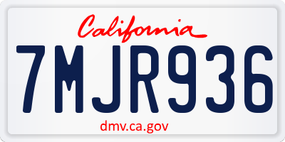 CA license plate 7MJR936