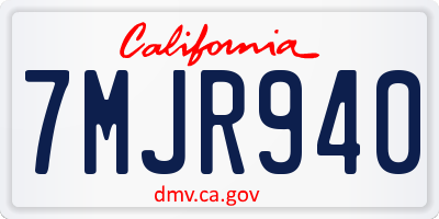 CA license plate 7MJR940