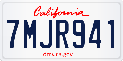 CA license plate 7MJR941