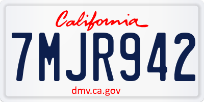 CA license plate 7MJR942