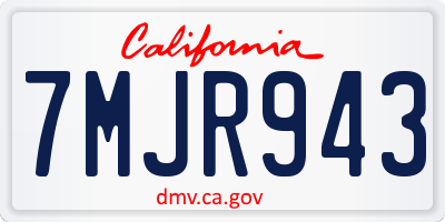 CA license plate 7MJR943