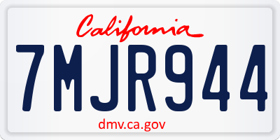 CA license plate 7MJR944