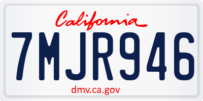 CA license plate 7MJR946