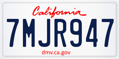 CA license plate 7MJR947