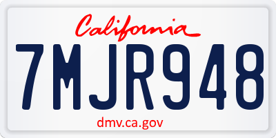 CA license plate 7MJR948