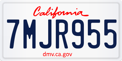 CA license plate 7MJR955