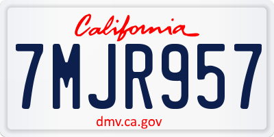 CA license plate 7MJR957