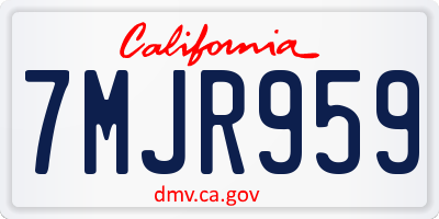 CA license plate 7MJR959