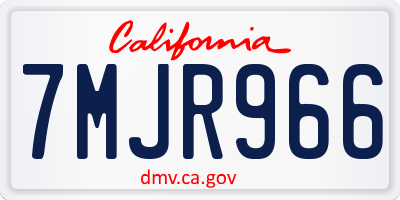 CA license plate 7MJR966