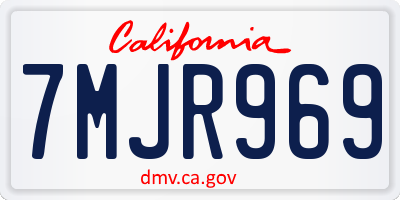 CA license plate 7MJR969