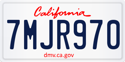 CA license plate 7MJR970