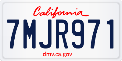 CA license plate 7MJR971
