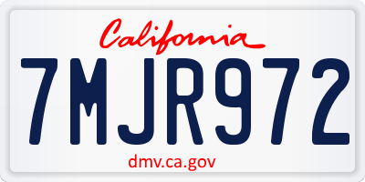 CA license plate 7MJR972