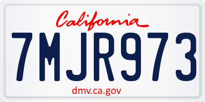 CA license plate 7MJR973