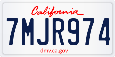 CA license plate 7MJR974