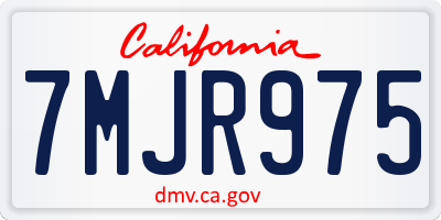 CA license plate 7MJR975