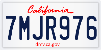CA license plate 7MJR976