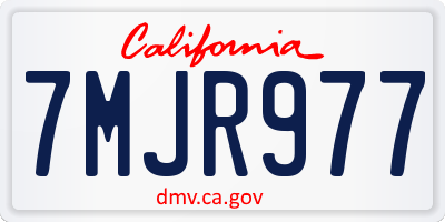 CA license plate 7MJR977