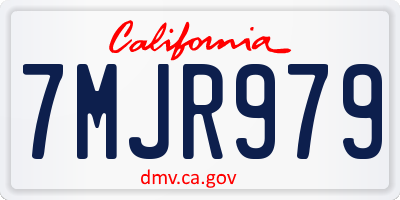 CA license plate 7MJR979