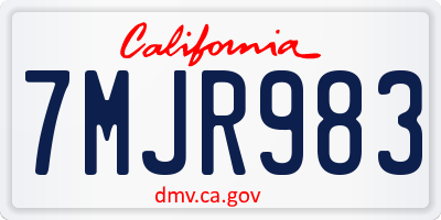CA license plate 7MJR983