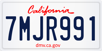 CA license plate 7MJR991