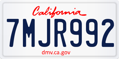 CA license plate 7MJR992
