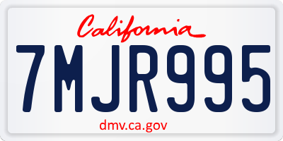 CA license plate 7MJR995