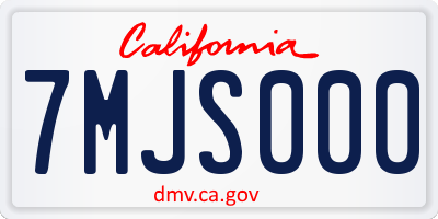 CA license plate 7MJS000
