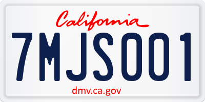 CA license plate 7MJS001
