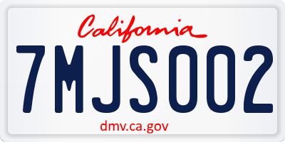 CA license plate 7MJS002