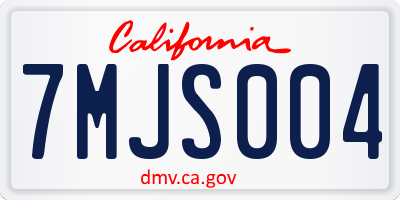 CA license plate 7MJS004