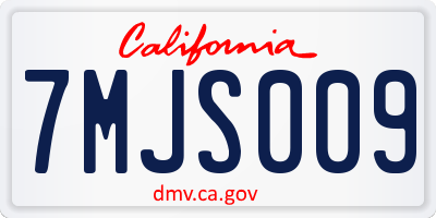 CA license plate 7MJS009