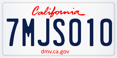 CA license plate 7MJS010
