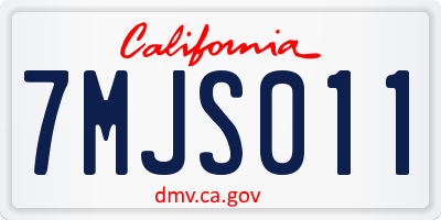CA license plate 7MJS011