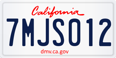 CA license plate 7MJS012