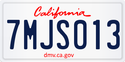 CA license plate 7MJS013