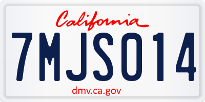 CA license plate 7MJS014