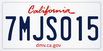 CA license plate 7MJS015